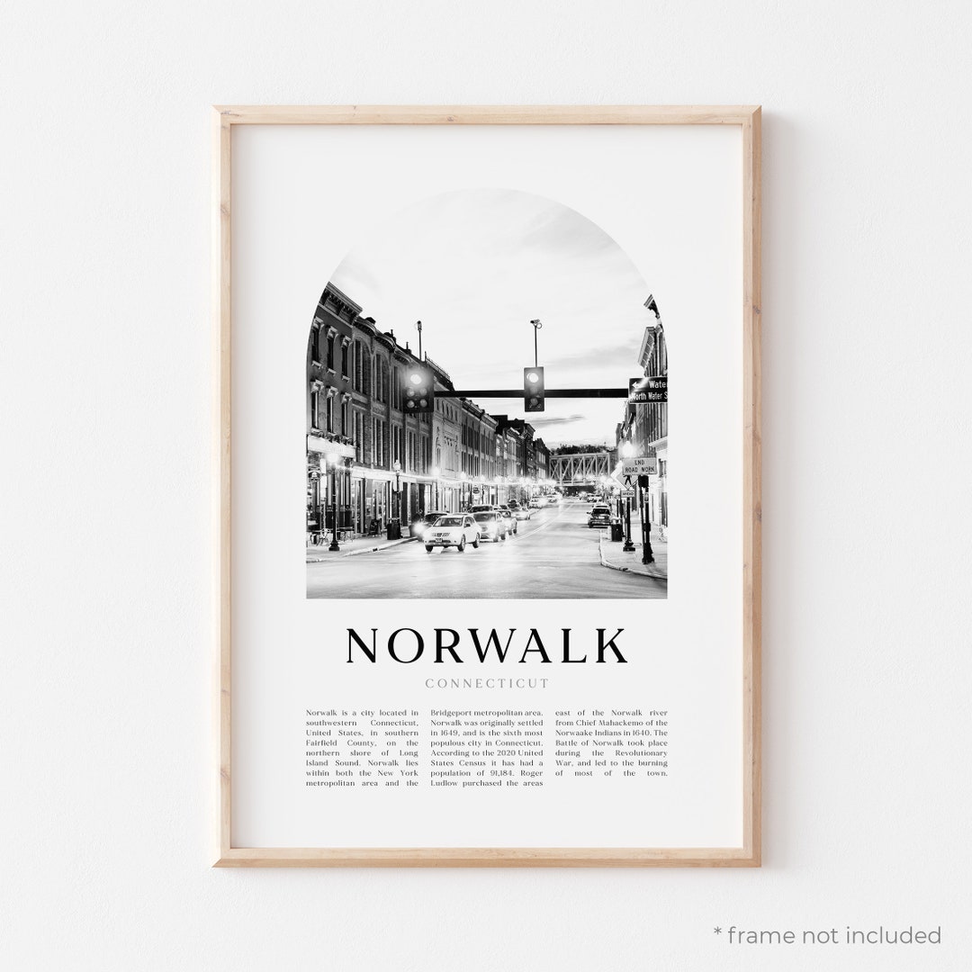 Norwalk Art Print, Norwalk Poster, Norwalk Photo, Norwalk Wall Art, Norwalk Black and White