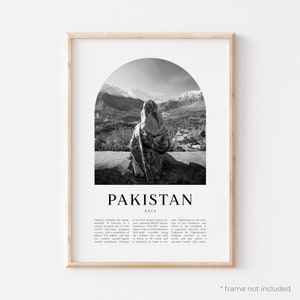 Pakistan Art Print, Pakistan Poster, Pakistan Photo, Pakistan Wall Art, Pakistan Black and White, Asia | AS120M