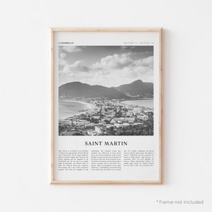 Impresión artística de San Martín, póster de San Martín, fotografía de San Martín, arte de San Martín, Caribe, impresión de viaje, póster vintage, arte bohemio / CA52