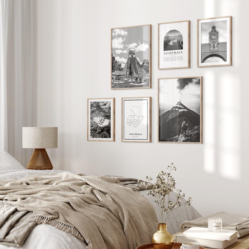 Guatemala Gallery Wall Art - Set of 6, Guatemala Black and White Photo, Guatemala Posters, Guatemala Prints, South America image 3