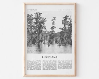 Louisiana Art Print, Louisiana Poster, Louisiana Photo, Louisiana Wall Art, United States, Travel Print, Vintage Poster, Boho Art | NA100