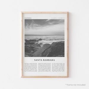 Santa Barbara Art Print, Santa Barbara Poster, Santa Barbara Photo, California, Wall Art, Travel Print, Vintage Poster, Boho Art | NA29