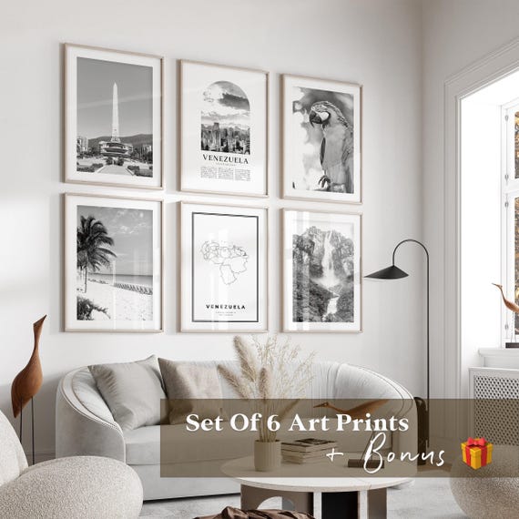 Venezuela Gallery Wall Art - Set of 6, Venezuela Black and White Photo, Venezuela Posters, Venezuela Prints, South America
