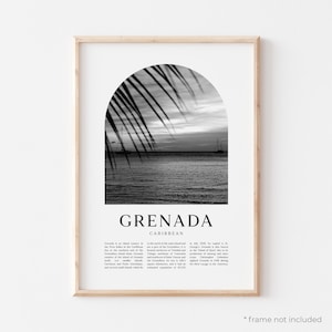 Grenada Art Print, Grenada Poster, Grenada Photo, Grenada Wall Art, Grenada Black and White, Caribbean | CA26M