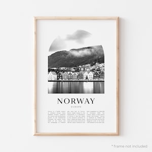 Norway Art Print, Norway Poster, Norway Photo, Norway Wall Art, Norway Black and White, Europe | EU88M