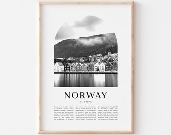 Norway Art Print, Norway Poster, Norway Photo, Norway Wall Art, Norway Black and White, Europe | EU88M