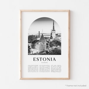 Estonia Art Print, Estonia Poster, Estonia Photo, Estonia Wall Art, Estonia Black and White, Europe | EU30M