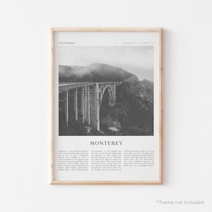 Monterey Art Print, Monterey Poster, Monterey Photo, Monterey Wall Art, California, Travel Print, Vintage Poster, Boho Art | NA45