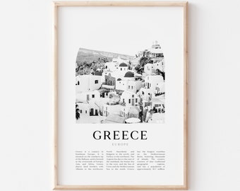 Greece Art Print, Greece Poster, Greece Photo, Greece Wall Art, Greece Black and White, Europe | EU47M