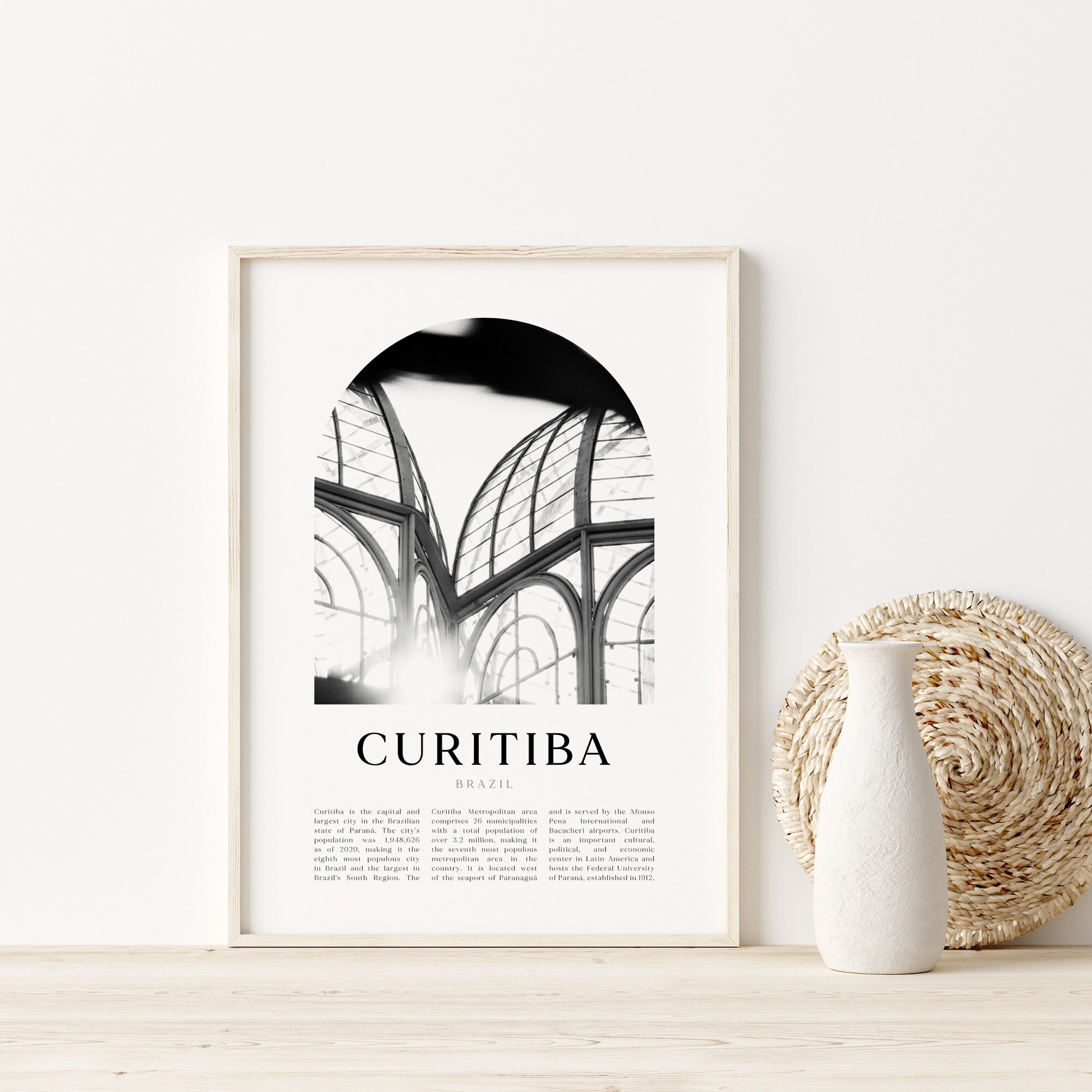Curitiba Art Print, Curitiba Poster, Curitiba Photo, Curitiba Wall Art,  Curitiba Black and White, Brazil SA26M - Etsy