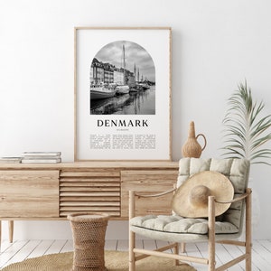 Denmark Art Print, Denmark Poster, Denmark Photo, Denmark Wall Art, Denmark Black and White, Europe EU25M image 4
