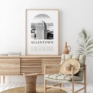 Allentown Art Print, Allentown Poster, Allentown Photo, Allentown Wall Art, Allentown Black and White, Pennsylvania US224M image 4