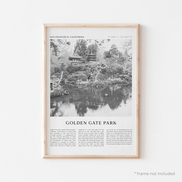 Golden Gate Park Art Print, Golden Gate Park Poster, San Francisco, California, Photo, Travel Print, Vintage Poster, Boho Art | NA67