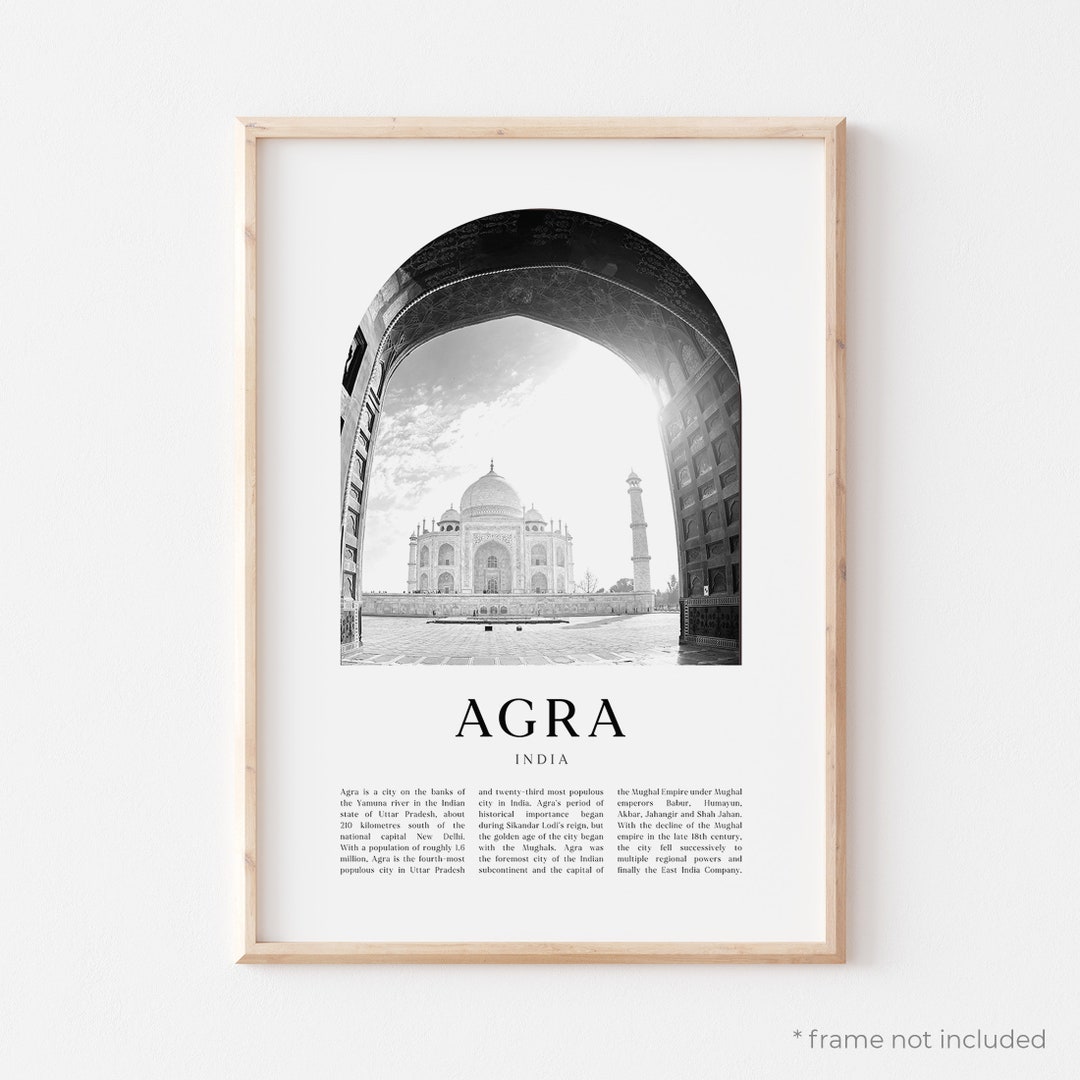 Agra Art Print, Agra Poster, Agra Photo, Agra Wall Art, Agra Black and