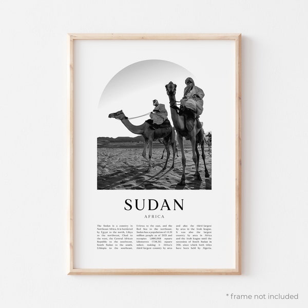 Soedan Art Print, Soedan Poster, Soedan Foto, Soedan Wall Art, Soedan Zwart-Wit, Afrika | AF113M