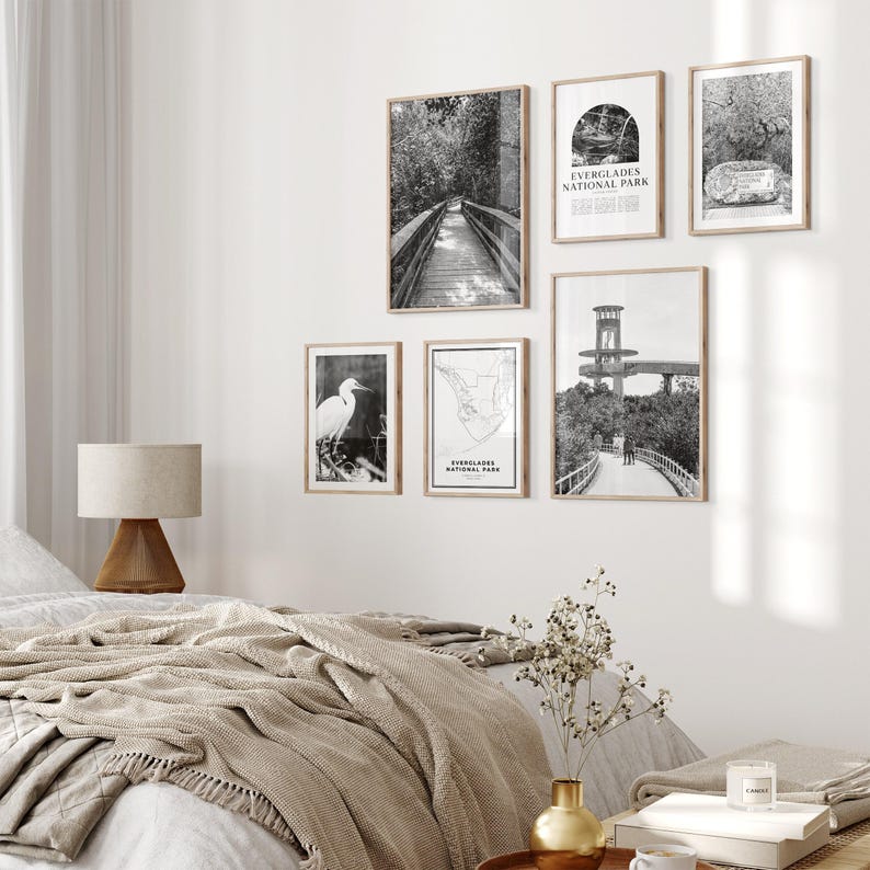 Conjunto de 6 quadros decorativos para parede com fotos do Parque Nacional Everglades, pôsteres e gravuras da região. Parque Nacional, Flórida. imagem 3