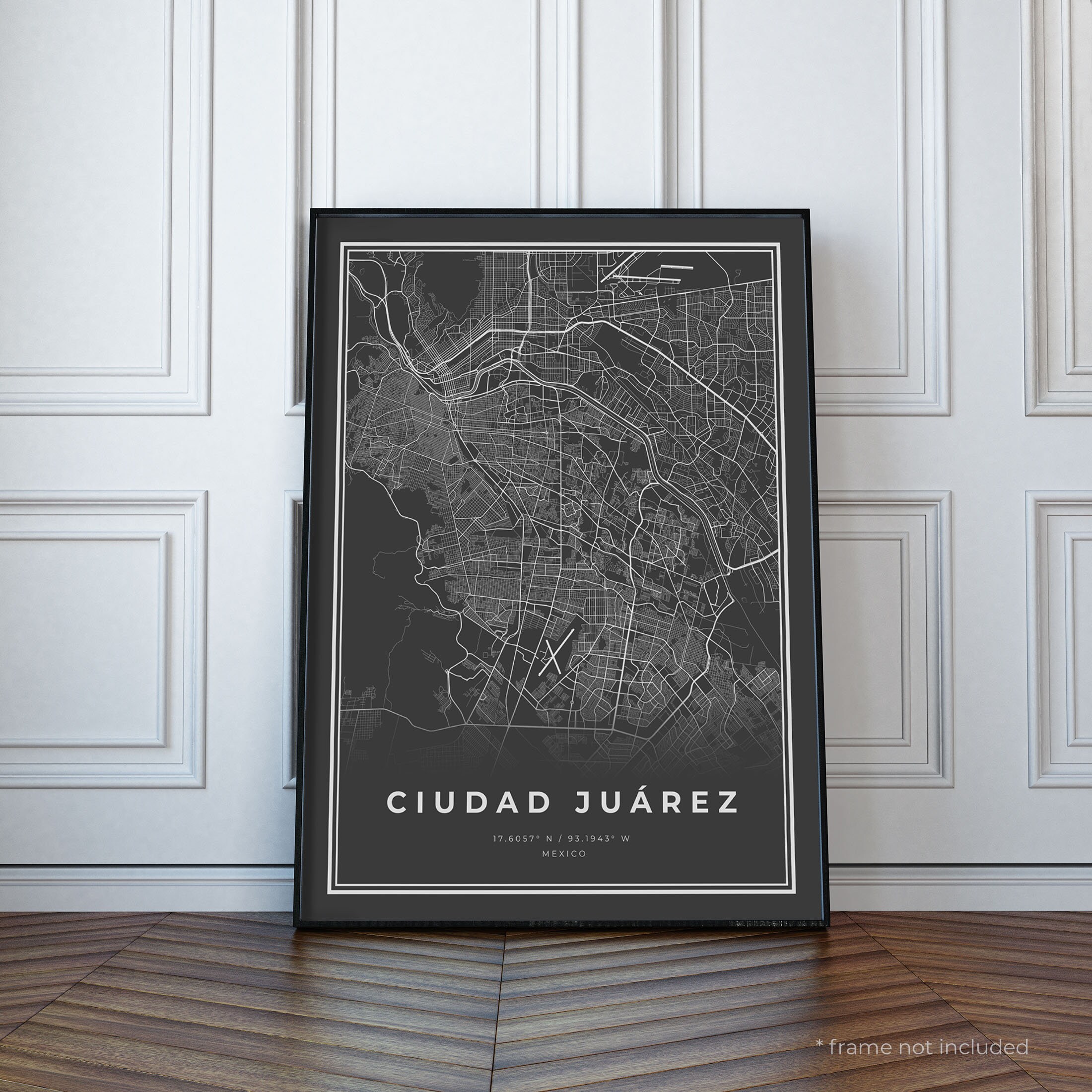 Ciudad Juárez Map Print Ciudad Juárez Black Map Poster Etsy UK