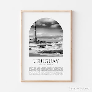 Uruguay Art Print, Uruguay Poster, Uruguay Photo, Uruguay Wall Art, Uruguay Black and White, South America | SA67M