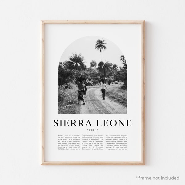 Sierra Leone Art Print, Sierra Leone Poster, Sierra Leone Photo, Sierra Leone Wall Art, Sierra Leone Black and White, Africa | AF102M