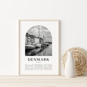 Denmark Art Print, Denmark Poster, Denmark Photo, Denmark Wall Art, Denmark Black and White, Europe EU25M image 2
