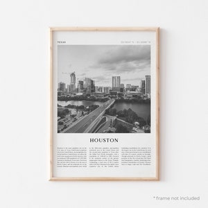 Houston Art Print, Houston Poster, Houston Photo, Houston Wall Art, Texas, Travel Print, Vintage Poster, Boho Art | NA33