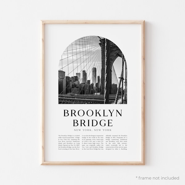 Brooklyn Bridge Art Print, Brooklyn Bridge Poster, Brooklyn Bridge Photo, Brooklyn Bridge Wall Art, New York, New York | NA80M