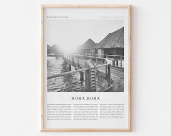 Bora Bora Art Print, Bora Bora Poster, Bora Bora Photo, Bora Bora Wall Art, French Polynesia, Travel Print, Vintage Poster, Boho Art | CN38