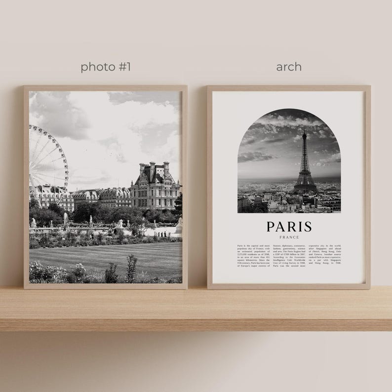 Paris Gallery Wall Art - Set of 6, Paris Black and White Photo, Paris ...