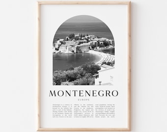 Montenegro Art Print, Montenegro Poster, Montenegro Photo, Montenegro Wall Art, Montenegro Black and White, Europe | EU80M