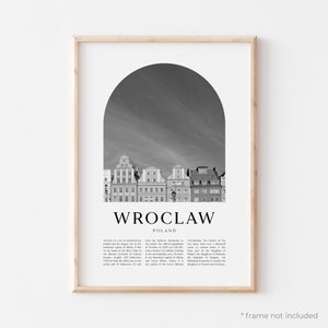 Wroclaw Art Print, Wroclaw Poster, Wroclaw Photo, Wroclaw Wall Art, Wroclaw Black and White, Poland | EU94M