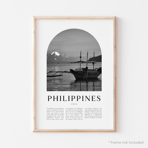 Philippines Art Print, Philippines Poster, Philippines Photo, Philippines Wall Art, Philippines Black and White, Asia | AS129M