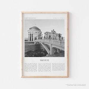 Skopje Art Print, Skopje Poster, Skopje Photo, Skopje Wall Art, North Macedonia, Travel Print, Vintage Poster, Boho Art | EU87
