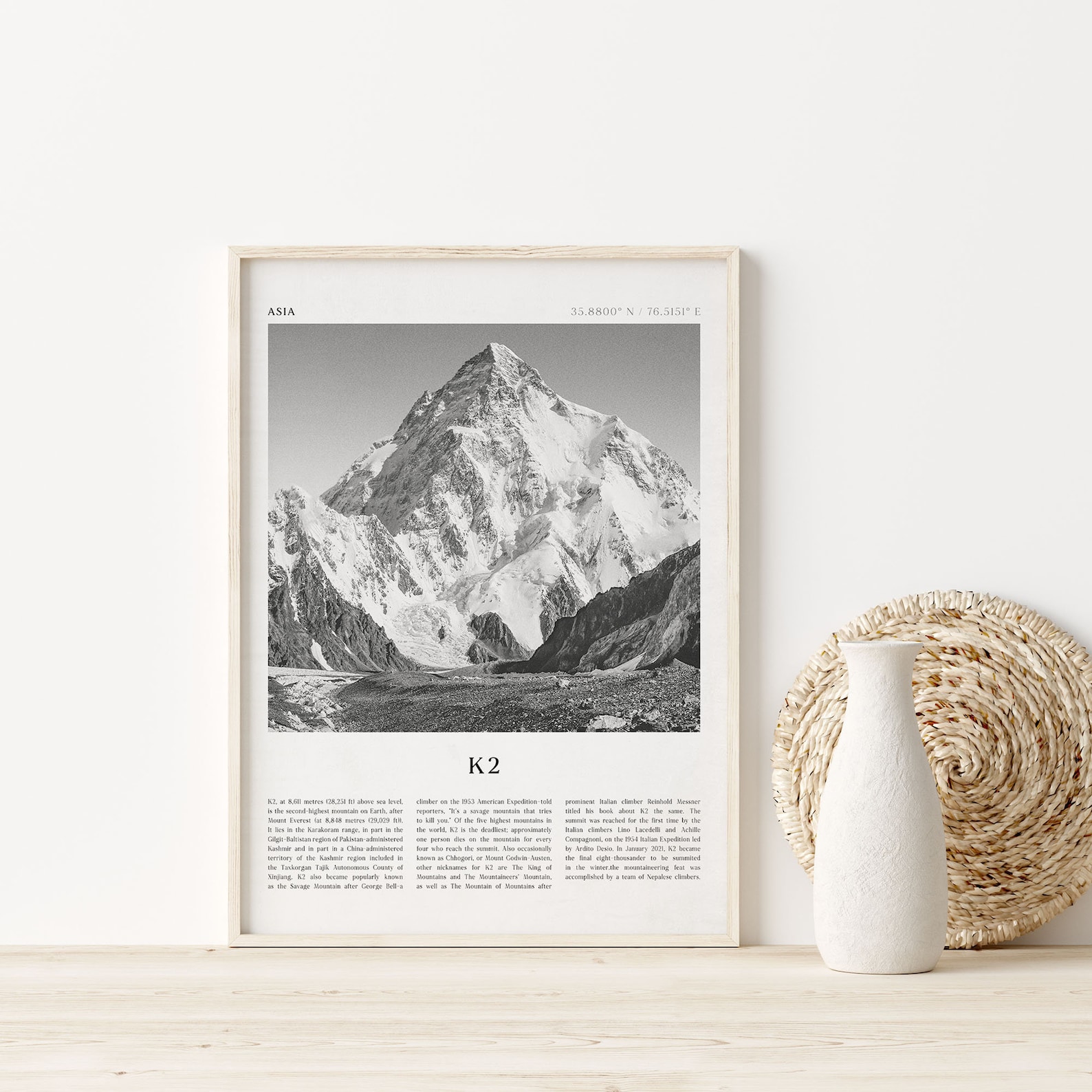 K2 Art Print K2 Poster K2 Photo K2 Wall Art Asia Travel Etsy