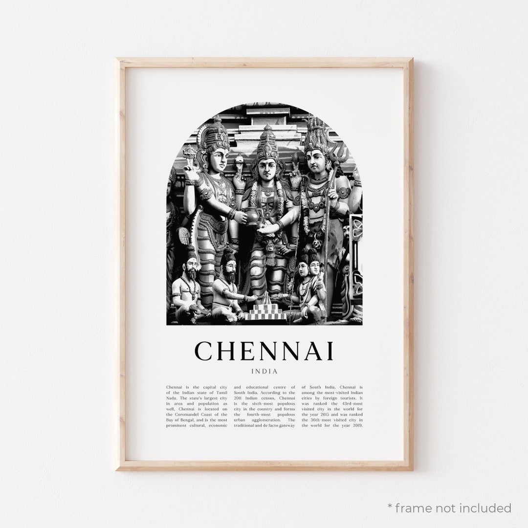 Chennai Art Print, Chennai Poster, Chennai Photo, Chennai Wall Art, Chennai Black and White