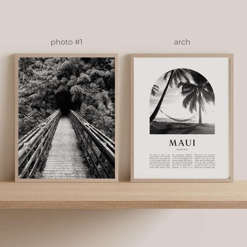 Maui Gallery Wall Art - Set of 6, Maui Black and White Photo, Maui ...