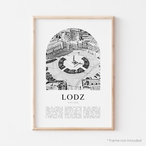 Lodz Art Print, Lodz Poster, Lodz Photo, Lodz Wall Art, Lodz Black and White, Poland | EU92M