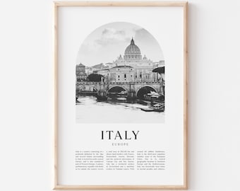 Italy Art Print, Italy Poster, Italy Photo, Italy Wall Art, Italy Black and White, Europe | EU55M