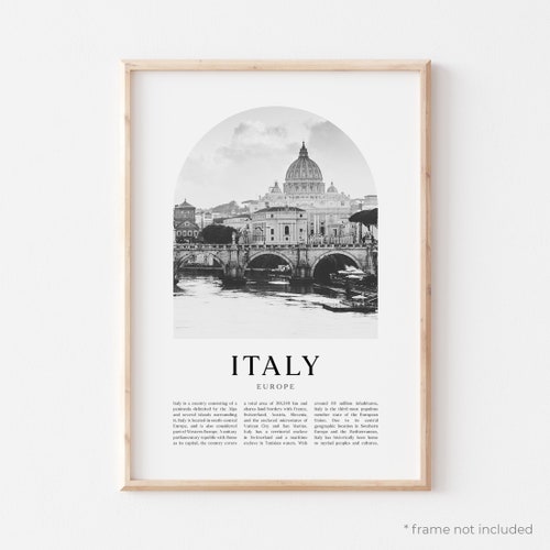 Italy Wall Art Black and White Italy Poster Italia Poster Etsy