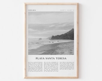 Playa Santa Teresa-kunstprint, Playa Santa Teresa-poster, Playa Santa Teresa-foto, Costa Rica, reisprint, vintage poster, bohokunst | CE49