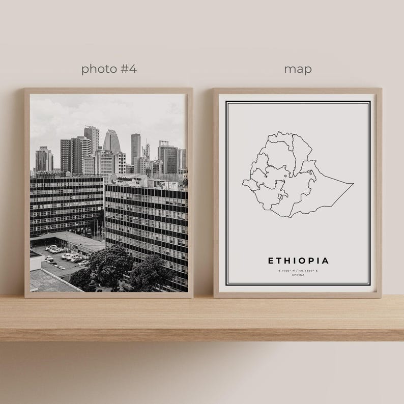Ethiopia Gallery Wall Art - Set of 6, Ethiopia Black and White Photo ...