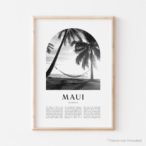 Maui Art Print, Maui Poster, Maui Photo, Maui Wall Art, Maui Black and White, Hawaii | NA18M