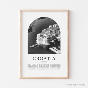Croatia Art Print, Croatia Poster, Croatia Photo, Croatia Wall Art, Croatia Black and White, Europe | EU19M