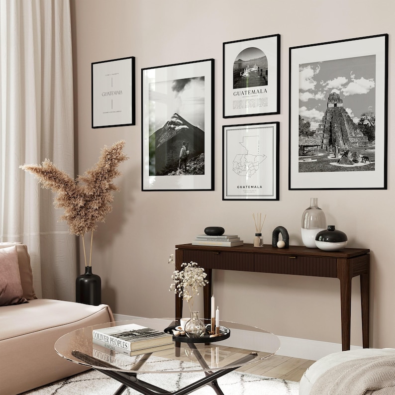 Guatemala Gallery Wall Art - Set of 6, Guatemala Black and White Photo, Guatemala Posters, Guatemala Prints, South America image 2