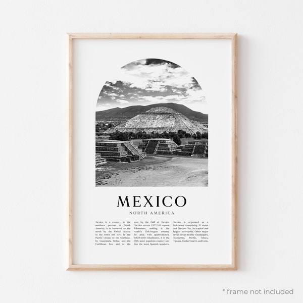 Mexico Art Print, Mexico Poster, Mexico Photo, Mexico Wall Art, Mexico Black and White, North America | NA192M