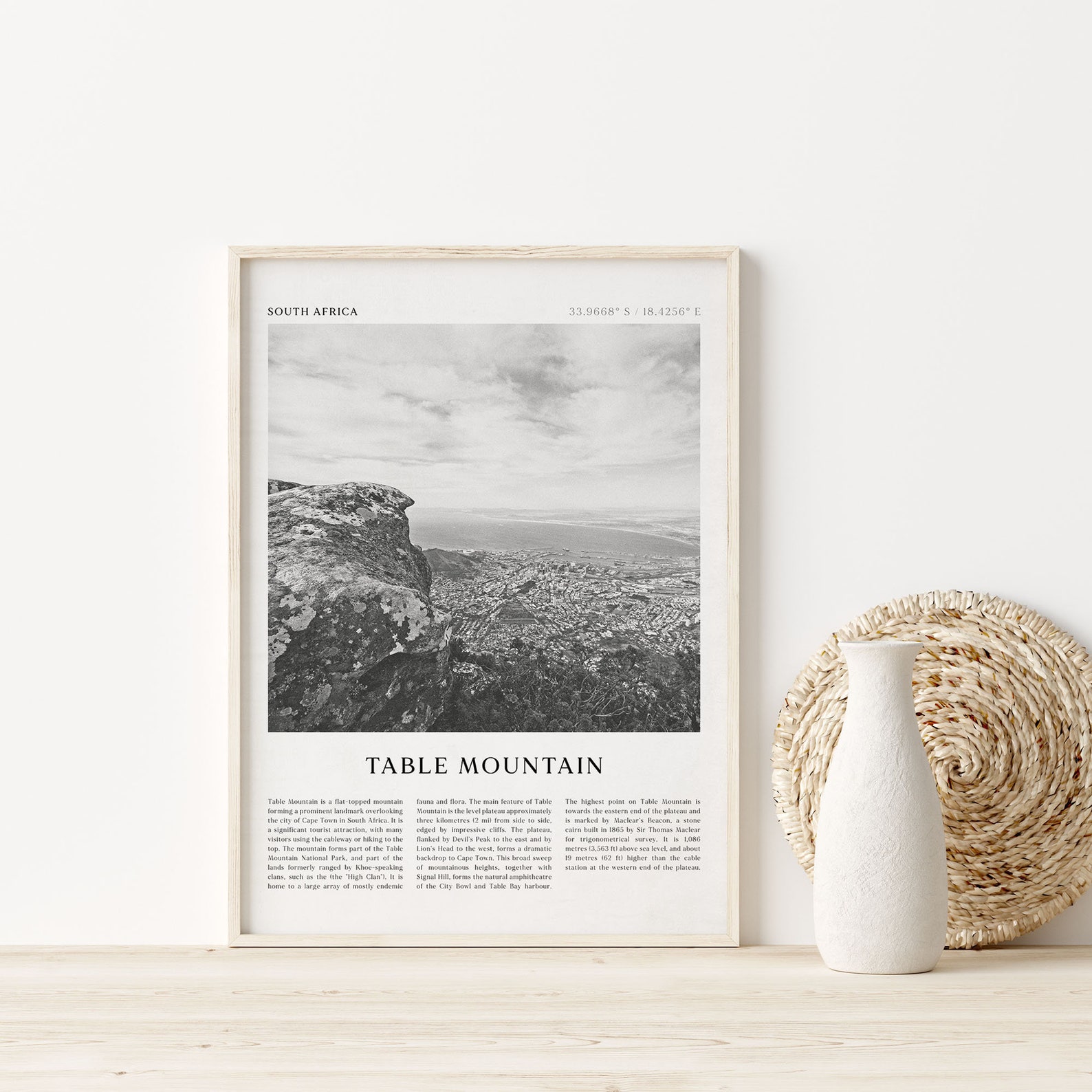 Table Mountain Art Print Table Mountain Poster Table Etsy