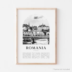 Romania Art Print, Romania Poster, Romania Photo, Romania Wall Art, Romania Black and White, Europe | EU98M