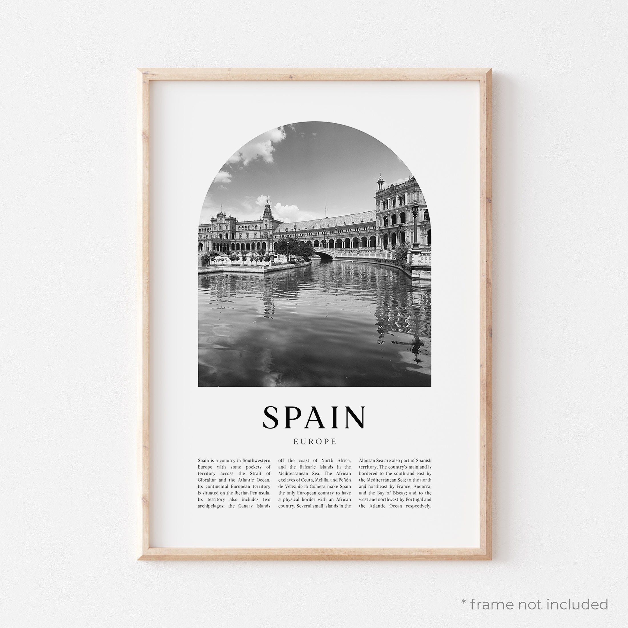 Spain Art Print, Spain Poster, Spain Photo, Spain Wall Art, Spain Black and White, Europe | EU132M