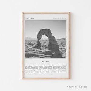 Impressão de arte de Utah, pôster de Utah, foto de Utah, arte de parede de Utah, Estados Unidos, impressão de viagem, pôster vintage, arte boho | NA128