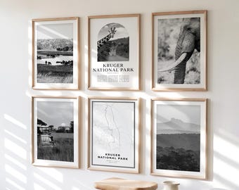 Kruger Gallery Wall Art - Set of 6, Kruger Photo, Kruger Posters, Kruger Print Collection, National Park South Africa
