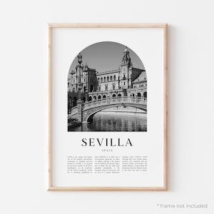Sevilla Art Print, Sevilla Poster, Sevilla Photo, Sevilla Wall Art, Sevilla Black and White, Spain | EU136M